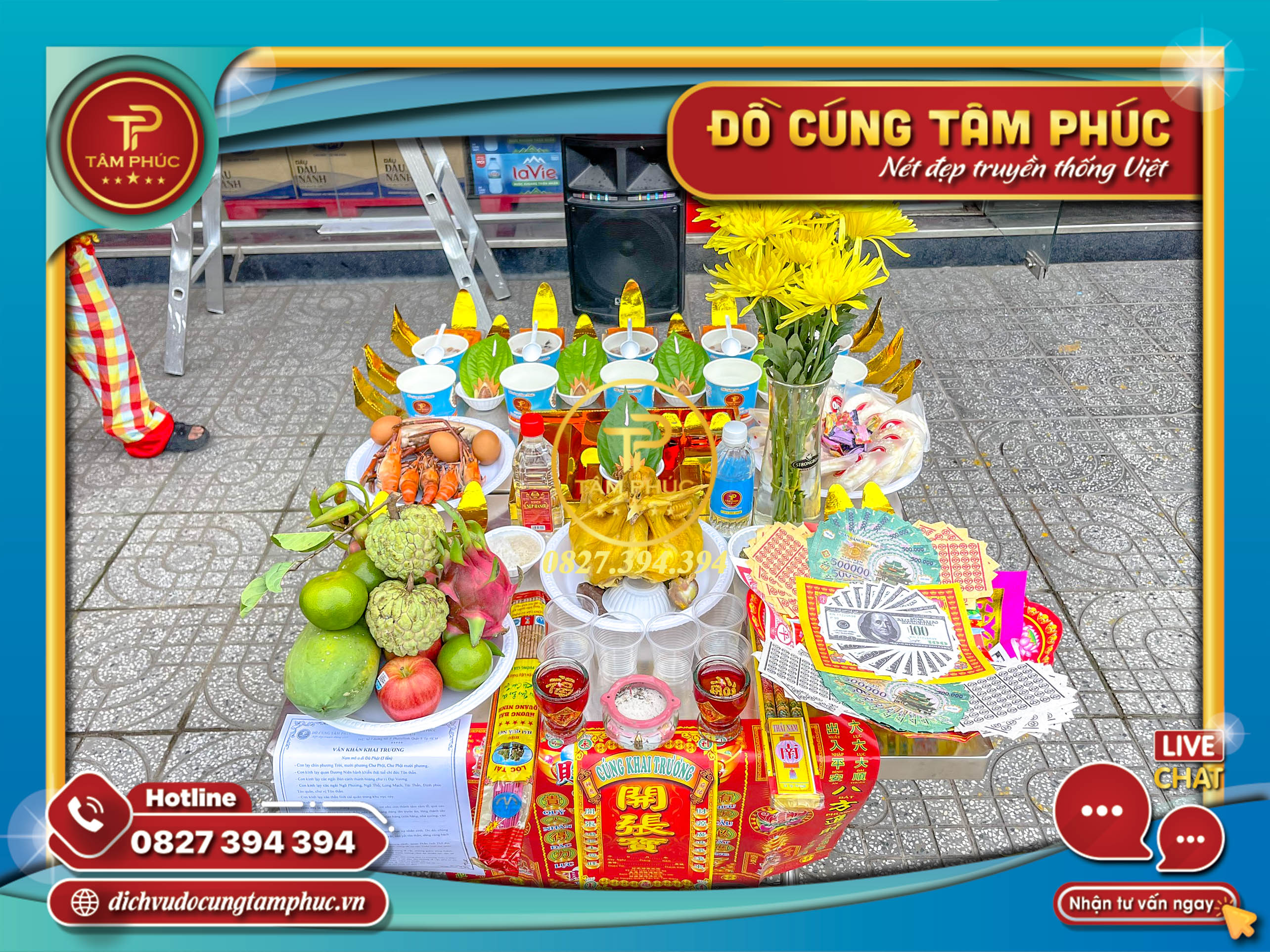 Mâm cúng khai trương trọn gói tại Cần Thơ.